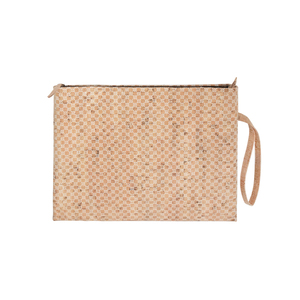 Τσαντάκι Καρπού Φελλός "Embroided" - clutch, all day, φελλός, θαλάσσης, χειρός