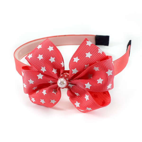 Χειροποίητα στέκα φιογκάκι για κορίτσι/ πορτοκαλή / στεφάνη/ 3-8 ετών/ Handmade hairband bow for girls - κορίτσι, στεφάνια, δώρο, αξεσουάρ μαλλιών, στέκες