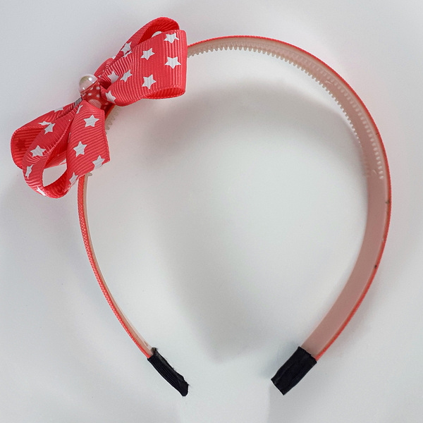 Χειροποίητα στέκα φιογκάκι για κορίτσι/ πορτοκαλή / στεφάνη/ 3-8 ετών/ Handmade hairband bow for girls - κορίτσι, στεφάνια, δώρο, αξεσουάρ μαλλιών, στέκες - 2
