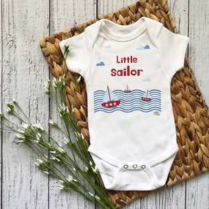 Βρεφικό καλοκαιρινό φορμάκι Little sailor - βρεφικά ρούχα - 3