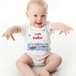 Βρεφικό καλοκαιρινό φορμάκι Little sailor - βρεφικά φορμάκια, βρεφικά ρούχα - 4