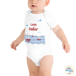 Βρεφικό καλοκαιρινό φορμάκι Little sailor - βρεφικά φορμάκια, βρεφικά ρούχα - 5