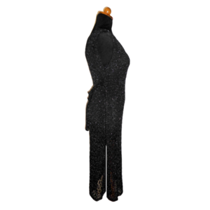 245. Boho-Cover Up-Εφαρμοστό Πλεκτό Χειροποίητο Φόρεμα από Πολυτελές μεταλλικό νήμα -Νο245. - boho, γάμου - βάπτισης - 4