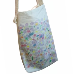 Τσαντα Μακροστενη ζωγραφισμένη πανινη χειροποιητη, οικολογική tote bag, shopper 25Χ36 ταχυδρομου . - ύφασμα, χιαστί, tote, πάνινες τσάντες
