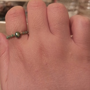 Δαχτυλίδι με πρασινα κρυσταλλα - γυαλί, χαλκός, χάντρες, σταθερά - 4
