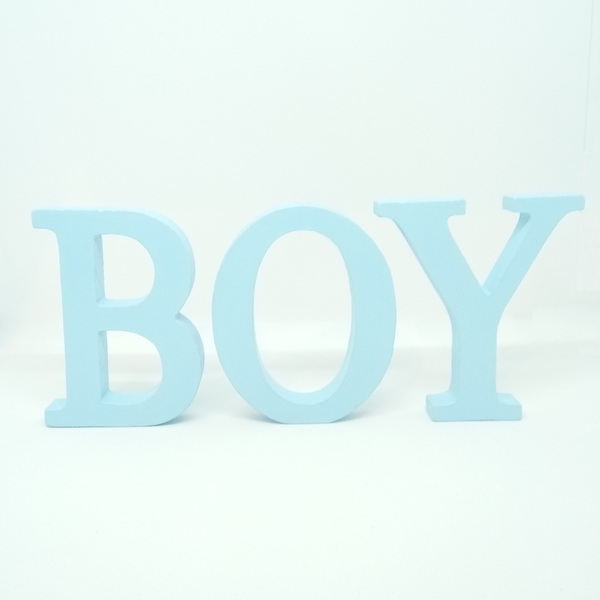 Διακοσμητικά Γράμματα BOY από ξύλο 11εκ Βaby Βlue Baby Shower - αγόρι, διακοσμητικά, baby shower, προσωποποιημένα - 3