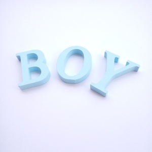 Διακοσμητικά Γράμματα BOY από ξύλο 11εκ Βaby Βlue Baby Shower The Pink Feather - αγόρι, διακοσμητικά, προσωποποιημένα - 4