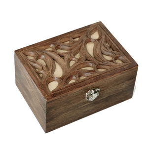 Ξυλόγλυπτο κουτί με γοτθικό σχέδιο 17x12cm - ξύλο, οργάνωση & αποθήκευση, ξύλινα διακοσμητικά, κουτιά αποθήκευσης