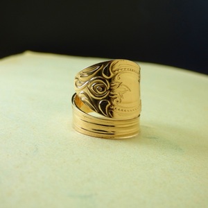" Spoon Ring ΧVI " - Χειροποίητο επίχρυσο 18K ή επάργυρο δαχτυλίδι! - vintage, chevalier, επιχρυσωμένα, αυξομειούμενα - 5