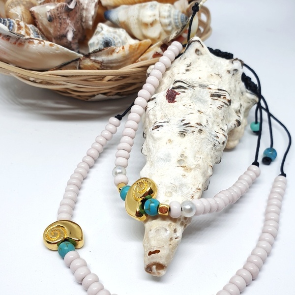 Special set gold shells - charms, κοχύλι, ποδιού, αυξομειούμενα - 2