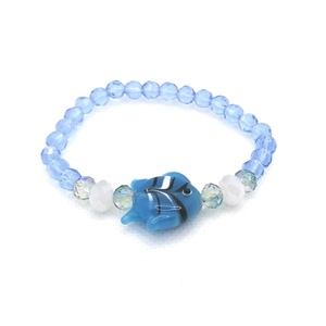 Χειροποίητο βραχιόλι με ελαστικό και crystal.. - charms, ψάρι, χάντρες, χεριού, αυξομειούμενα