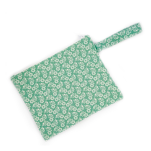 Pouch Green Flow medium 27.5x22cm - ύφασμα, καλλυντικών, ταξιδίου, μικρές, φθηνές