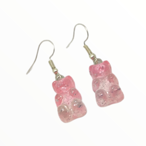 Χειροποίητα Σκουλαρίκια ροζ ζαχαρωτά αρκουδάκια haribo,κοσμήματα Mimitopia - ασήμι, πηλός, μικρά, boho, φθηνά - 2