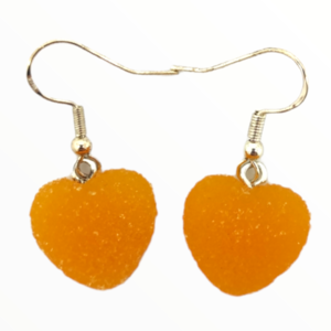 Χειροποίητα Σκουλαρίκια πορτοκάλι ζαχαρωτά καρδούλες,κοσμήματα Mimitopia - καρδιά, πηλός, κρεμαστά, φθηνά