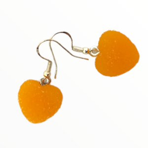 Χειροποίητα Σκουλαρίκια πορτοκάλι ζαχαρωτά καρδούλες,κοσμήματα Mimitopia - καρδιά, πηλός, κρεμαστά, φθηνά - 2