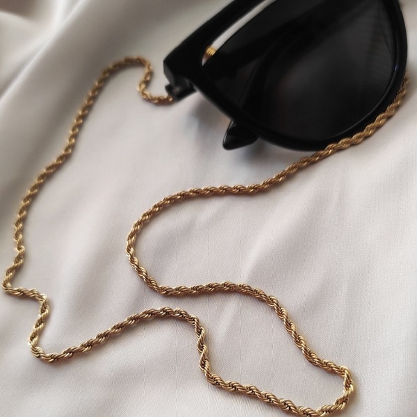 Sunglasses Holder- Ατσάλινη χρυσή vintage αλυσίδα γυαλιών - αλυσίδες