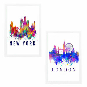 Καδράκι London / New York Σε 2 Διαστάσεις - πίνακες & κάδρα, κορνίζες, πίνακες ζωγραφικής