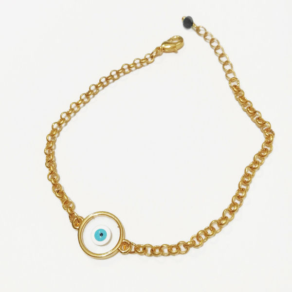 Vitraux evil-eye bracelet - αλυσίδες, επιχρυσωμένα, μάτι, χεριού, αυξομειούμενα
