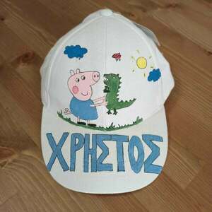 παιδικό καπέλο jockey με όνομα και θέμα το γουρουνάκι ( pig ) - όνομα - μονόγραμμα, καπέλα - 3