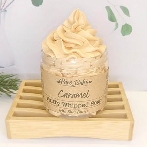 Caramel Whipped Soap, σαπούνι σαν σαντιγί 170γρ - δώρο, χειροποίητα, σώματος - 2