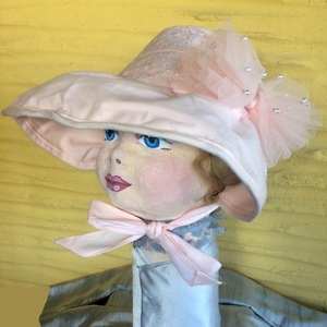Παιδικό ροζ μπροντερί καπελάκι στολισμένο με τούλινο φιόγκο και πέρλες - ύφασμα, φιόγκος, δαντέλα, καπέλα - 3