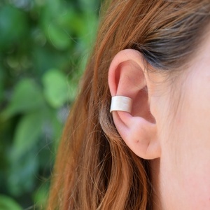 Ear cuff φαρδύ σφυρήλατο ασήμι 925 - ασήμι, ear cuffs - 3