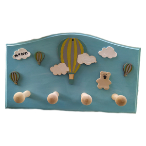 Κρεμάστρα τοίχου παιδική με αερόστατα - αγόρι, αερόστατο, κρεμάστρες, προσωποποιημένα