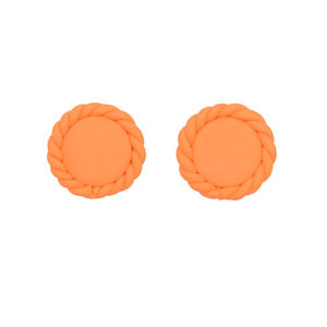 Eden Collection - Orange - Χειροποίητα καρφωτά σκουλαρίκια - πηλός, απαραίτητα καλοκαιρινά αξεσουάρ, καρφωτά, μικρά