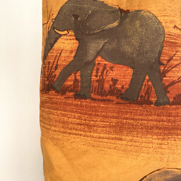Γυναικεία χειροποίητη τσάντα ώμου / tote bag από ύφασμα με θέμα ελεφαντάκια - animal print, ώμου, all day, θαλάσσης, tote - 2