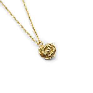 " Golden Rose " - Xειροποίητο επίχρυσο 18Κ μενταγιόν με ένα τριαντάφυλλο - επιχρυσωμένα, ορείχαλκος, τριαντάφυλλο, κοντά
