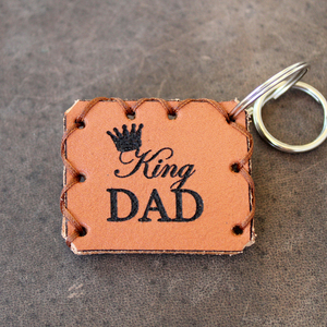 KING DAD μπρελόκ δερμάτινο για τον μπαμπά - δέρμα, δώρα για τον μπαμπά, ανδρικά μπρελόκ, αυτοκινήτου, σπιτιού - 3