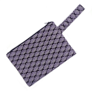 Τσαντάκι χειρός Purple Flowers 22x17cm - ύφασμα, clutch, all day, χειρός, φθηνές