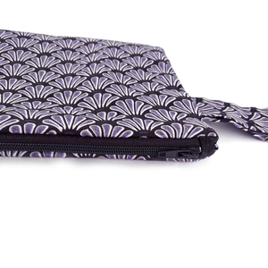 Τσαντάκι χειρός Purple Flowers 22x17cm - ύφασμα, clutch, all day, χειρός, φθηνές - 2