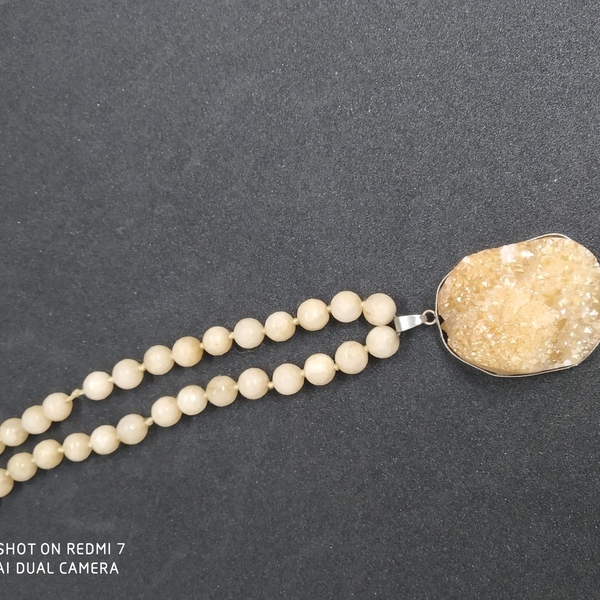 Κολιέ χειροποίητο με ημιπολύτιμες πέτρες - ημιπολύτιμες πέτρες, αχάτης, γυναικεία, χειροποίητα, μεγάλα - 4