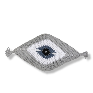 Διακοσμητικό πλεκτό μαξιλάρι μάτι "Γκρι" - μαξιλάρια