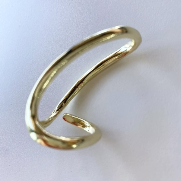 Δαχτυλίδι ασημι 925 επιχρυσωμένο- high minimalism golden - επιχρυσωμένα, ασήμι 925, μεγάλα, αυξομειούμενα - 2