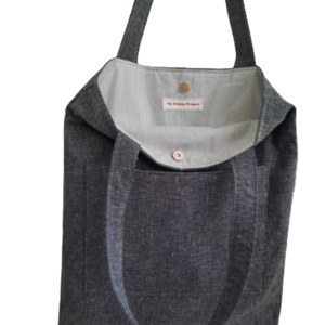 Υφασμάτινη tote τσάντα "Grey" - ύφασμα, ώμου, all day, tote, πάνινες τσάντες