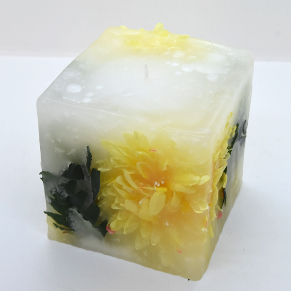 Κερί χειροποίητο κύβος με άρωμα βανίλια - λουλούδια, χειροποίητα, αρωματικά κεριά