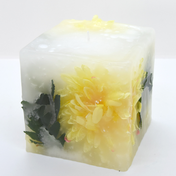 Κερί χειροποίητο κύβος με άρωμα βανίλια - λουλούδια, χειροποίητα, αρωματικά κεριά - 2
