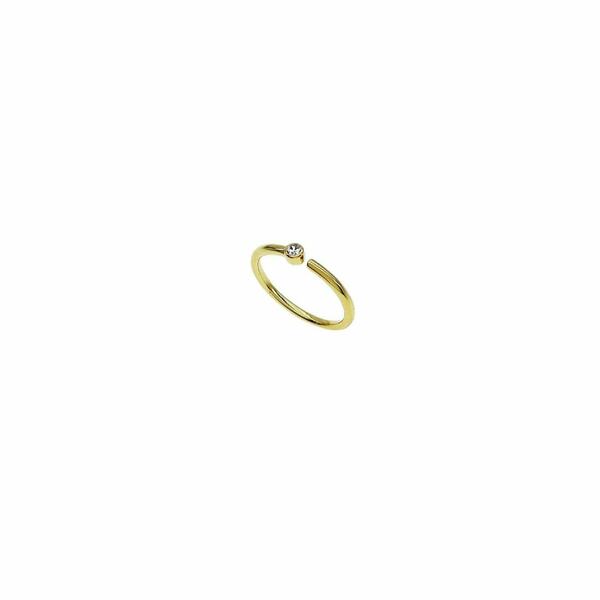 Δαχτυλίδι από ασήμι 925 με λεπτή επίστρωση χρυσού Κ 18 με πέτρες ζιργκόν. - επιχρυσωμένα, ασήμι 925, βεράκια, σταθερά - 2
