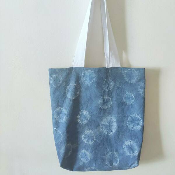 XL Shibori tote bag - ύφασμα, ώμου, μεγάλες, tote, πάνινες τσάντες - 2