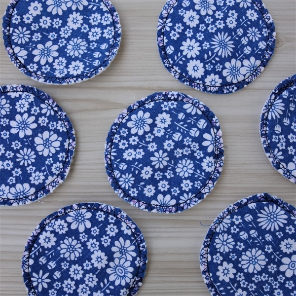 Δίσκοι Ντεμακιγιάζ Προσώπου από 100% Βαμβάκι Zero Waste Μπλε/λευκό - 4