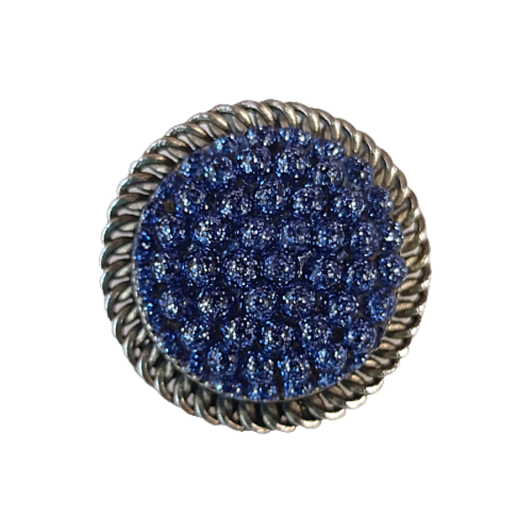 Δαχτυλίδι σε ασημί βάση με πλαίσιο και χειροποίητο καμπουσόν - γυαλί, μεγάλα, αυξομειούμενα, φθηνά - 2