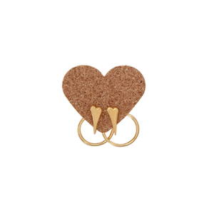 Ear Jacket Σκουλαρίκια "Heart" - ορείχαλκος, καρδιά, επάργυρα, μικρά - 5
