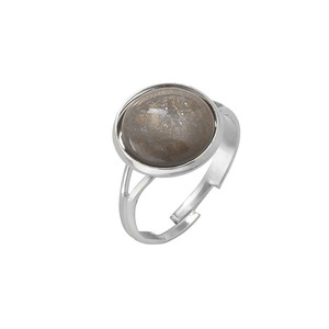 Ασημί αυξομειούμενο δαχτυλίδι με ανθρακί ιριδίζον polaris - επάργυρα, μικρά, ατσάλι, boho, αυξομειούμενα