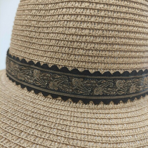 Ψάθινο καπέλο με λαχούρι - boho, ψάθινα - 2