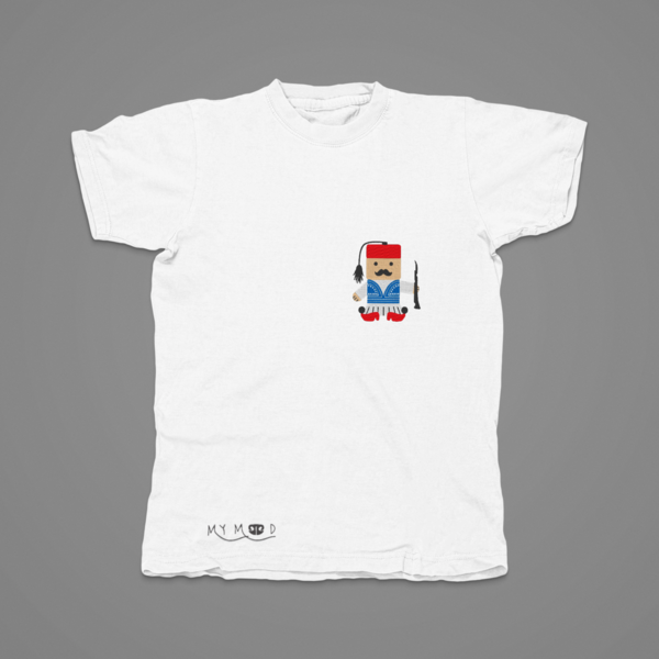 Βαμβακερό μπλουζάκι με κεντητό σχέδιο Ευζωνακι - βαμβάκι, κεντητά, δώρο - 2