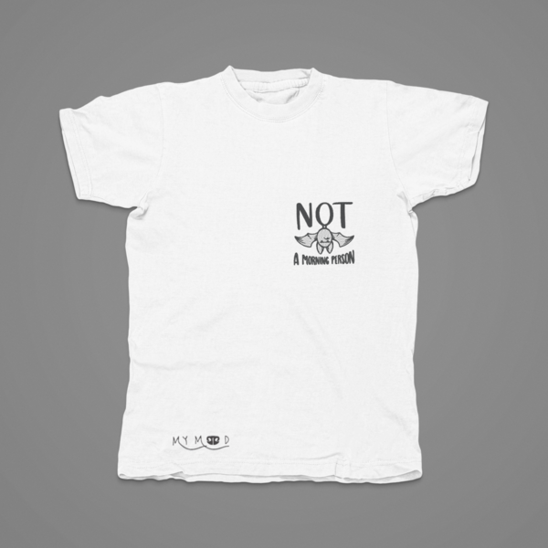 Βαμβακερό μπλουζάκι με κεντητό σχέδιο Νot morning - βαμβάκι, κεντητά, δώρο - 2