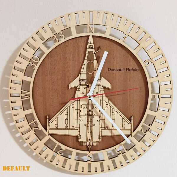 Ξύλινο ρολόι τοίχου - "Dassault Rafale" - ιδανικό δώρο για πιλότους - τοίχου - 2