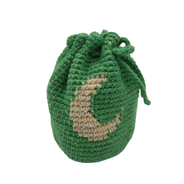 Πουγκί με σχέδιο φεγγάρι Πράσινο - πουγκί, all day, χειρός, πλεκτές τσάντες, μικρές